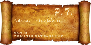 Pabics Trisztán névjegykártya
